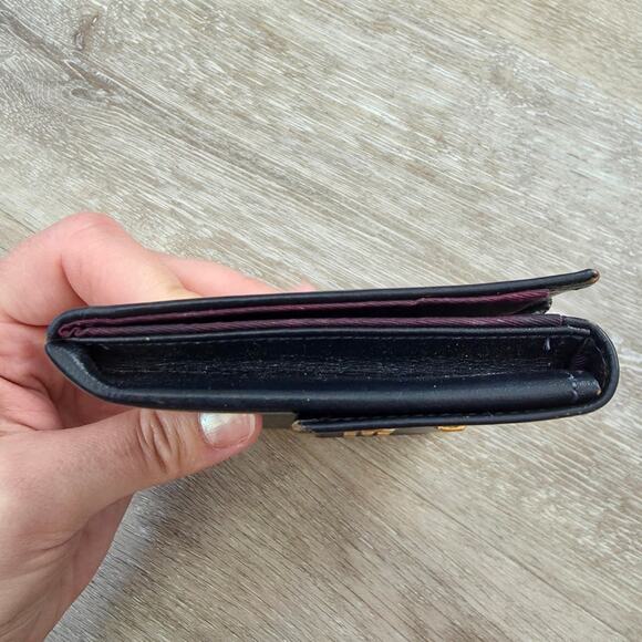 Vintage Princess Gardner Dark Leather Gold Detail Envelope Wallet Retro Basic - Picture 6 of 11